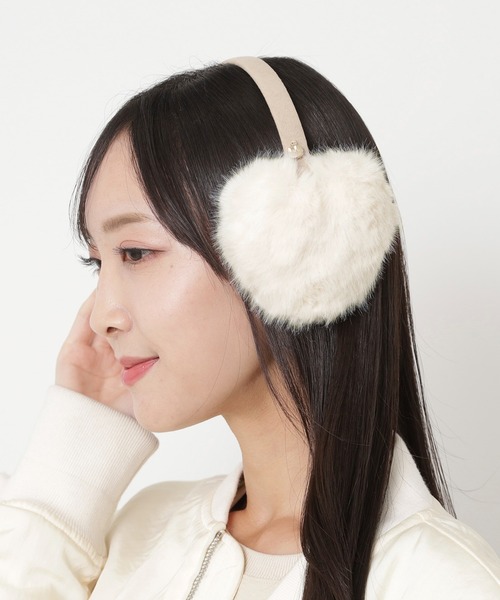 FURLA 耳当て イヤーマフ イヤーマフラー ”ハート” フェイク