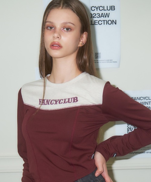 tシャツ A'GEM/9 × .kom「 FANCY CLUB/ファンシークラブ」TURNING CLASSIC STITCH CROP TEE/クラ