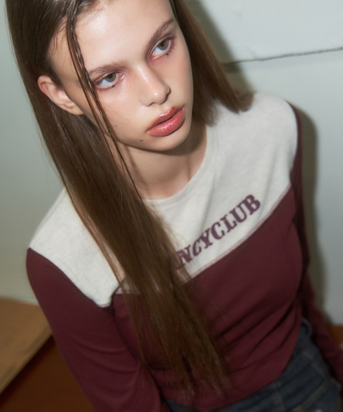 tシャツ A'GEM/9 × .kom「 FANCY CLUB/ファンシークラブ」TURNING CLASSIC STITCH CROP TEE/クラ FANCY CLUB tシャツ A'GEM/9 × .kom「 CLUB/ファンシークラブ