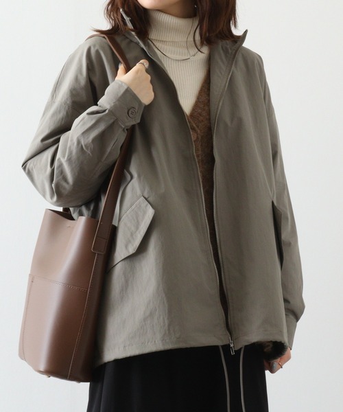 メンズ ブルゾン カジュアル ハイネック ワッペン N00473 JINCL ブルゾン アウター Piping High Neck Boa Blouson