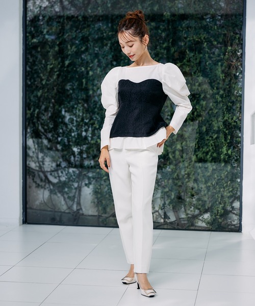 Maglie le cassetto イージー吉田理紗テーパードストレートパンツ M Maglie le cassetto×吉田理紗》美脚ストレートパンツ｜M