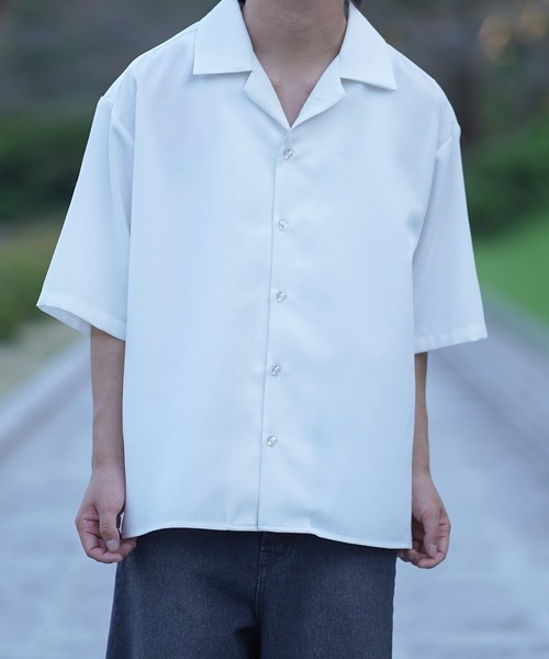 molk シャツ 「molk」ルーズシルエットリネンライクオープン
