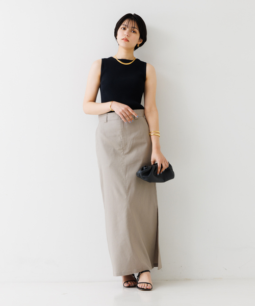 ニット セーター カラーノースリブニット レディース Rouge vif ニット セーター ノースリーブリブニット レディース