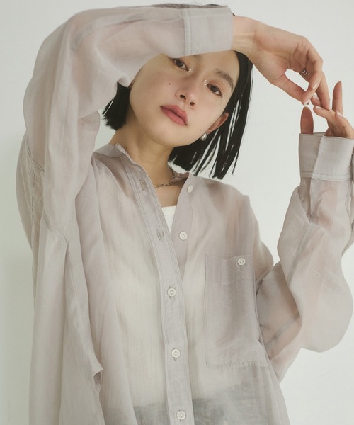 hunch（ハンチ） ブラウス シャツ 「WEB限定/別注」バンドカラー