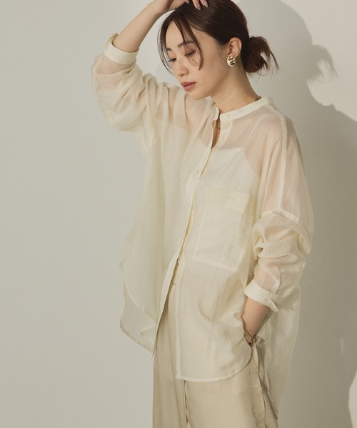 hunch（ハンチ） ブラウス シャツ 「WEB限定/別注」バンドカラー