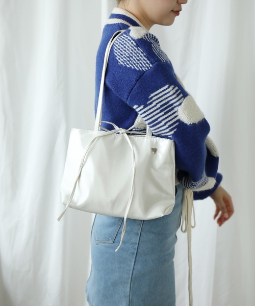 トートバッグ 「HOOK」for girls リボン無地シルク風トート