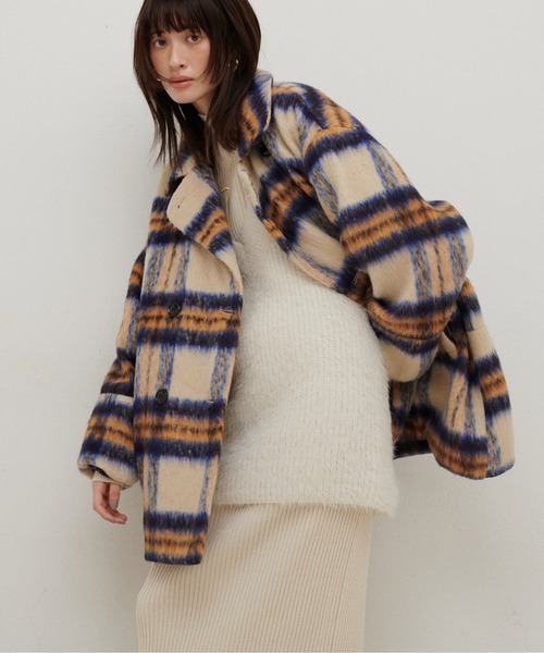 LARUTA ワンピース 「LARUTA」リブニットワンピース×フェザー