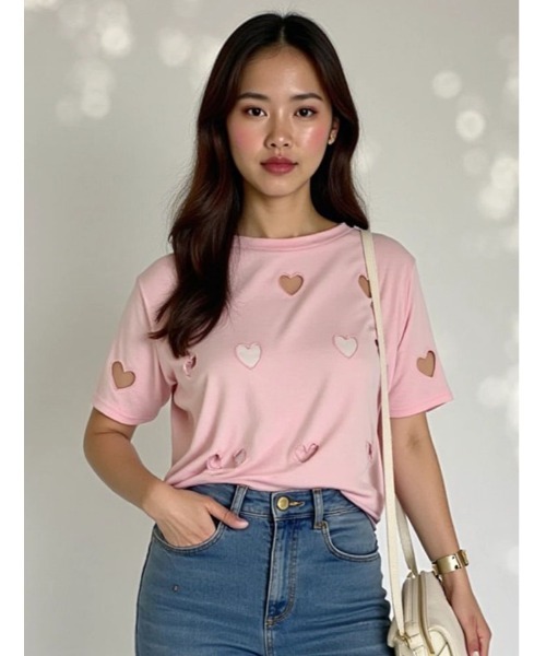 ハートデザイン Tシャツ Mサイズ fifth tシャツ ハートデザインTシャツ レディース : ZOZOTOWN