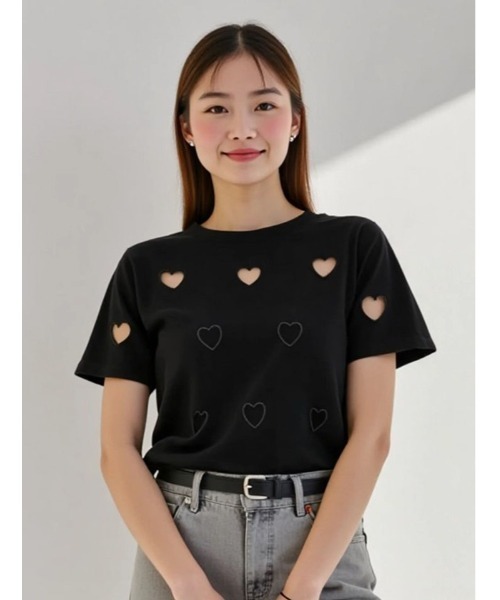 ハートデザイン Tシャツ Mサイズ fifth tシャツ ハートデザインTシャツ レディース : ZOZOTOWN