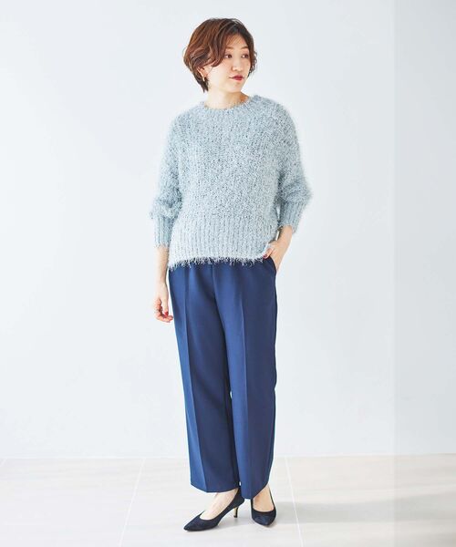ニット セーター ラメフェザーバックスリットニット レディース le.coeur blanc ニット セーター ラメフェザーバックスリット