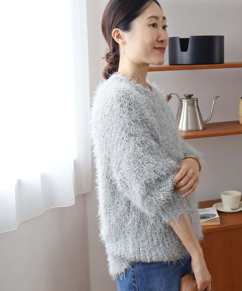 ニット セーター ラメフェザーバックスリットニット レディース le.coeur blanc ニット セーター ラメフェザーバックスリット