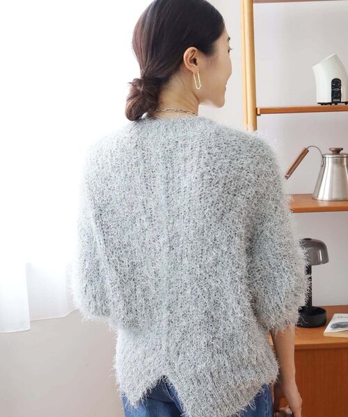 ニット セーター ラメフェザーバックスリットニット レディース le.coeur blanc ニット セーター ラメフェザーバックスリット