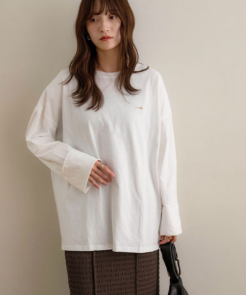 NOAHL（ノアル） tシャツ 「NOAHL」ヴィンテージライク刺繍ロンT