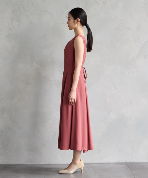 AIMER ドレス アシンメトリーネックフレアーラインパーティー