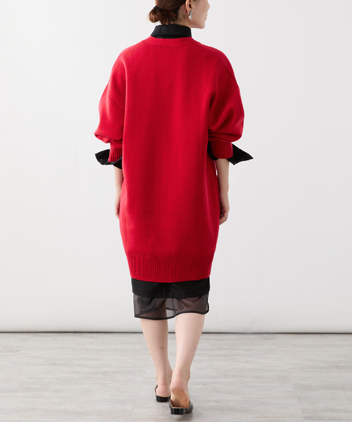VERMEIL par iena カーディガン ダブルニットtuck ロング