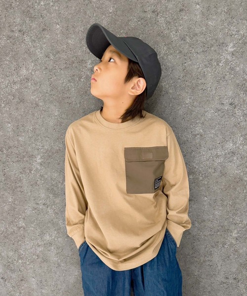 THE CASUAL tシャツ ポケット付き オーバーサイズ ロンT キッズ
