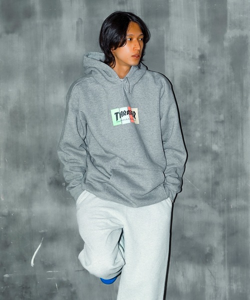 RHC購入⭐︎Baja Hoodie 白パーカー THRASHER パーカー 4C BOX LOGO HOODIE SWEAT PARKA