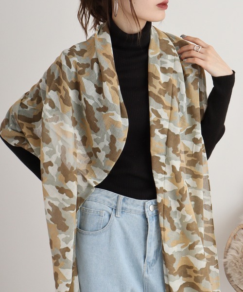 Nigel Cabourn 迷彩柄 コットン マフラー P.CORNILLON（コルニヨン）マフラー 迷彩柄 カモフラージュ