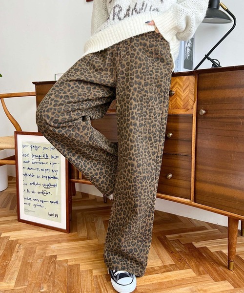 MADWITCH 豹柄パンツ レオパード ストレート バギーパンツ y2k パンツ レオパード柄パンツ レディース : ZOZOTOWN Yahoo!店