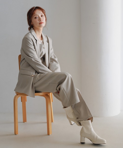 ミスティウーマン、セットアップ、テーラージャケット mysty woman ジャケット テーラードジャケット セットアップ着用