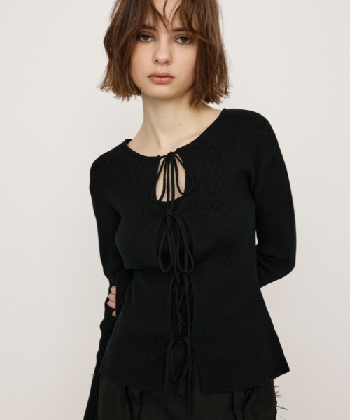 SLY ニット セーター 「キャミ付き」MANYWAY RIBBON KNIT TOPS