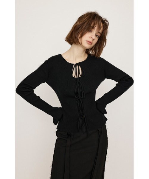 na様❤️⭐️A1028⭐️  ♥ バイカラー リボン ラップ ニット SLY ニット セーター 「キャミ付き」MANYWAY RIBBON KNIT TOPS