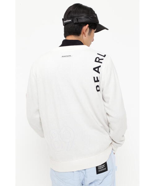 【美品】PEARLY GATES クルーネックニットプルオーバー　ライトグレー 美品】PEARLY GATES クルーネックニットプルオーバー ライト