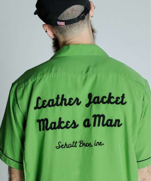 Schott N.Y.C シャツ Schott/ショット/BOWLING SS SHIRT'LEATHER