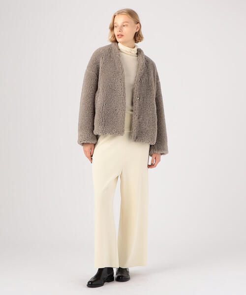 Ballsey ウールノーカラージャケット 36 オフホワイト Ballsey（ボールジィ） ノーカラージャケット 36 ホワイト レディース
