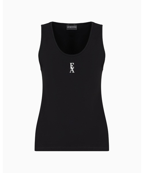 タンクトップ ノースリーブ 「エンポリオ アルマーニ」トップス ストレッチコットンジャージー ロゴ レディース EMPORIO ARMANI タンクトップ ノースリーブ 「エンポリオ