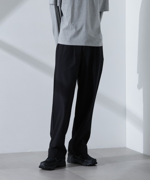 NANO universe パンツ ストレッチワイドイージーパンツ