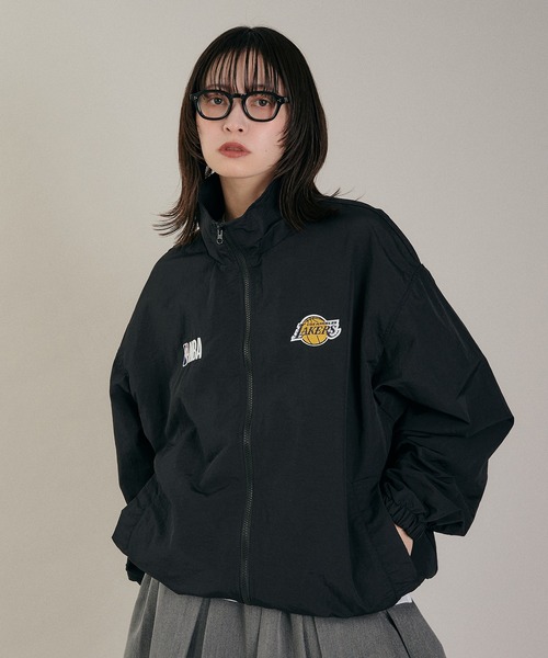 Perushu ブルゾン アウター / NBA スタンドネックロゴ刺繍ダブル