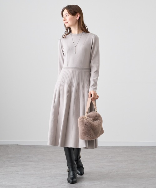 気まぐれSALE❣️ANAYI★超美品★ワンピース ANAYI アナイ ジョーゼット ドットフレアロングワンピース