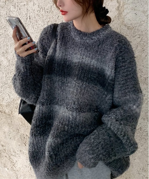 「by muni:r」 長袖ニット FREE ブルー レディース_画像2