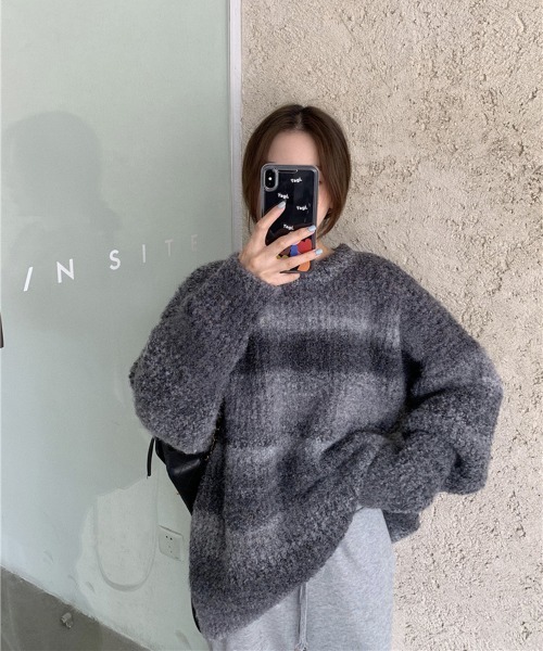 「by muni:r」 長袖ニット FREE ブルー レディース_画像5