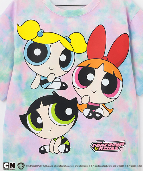 X-girl Stages tシャツ 「パワーパフ ガールズ」タイダイ半袖T