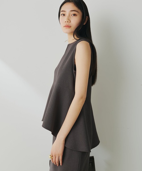 Whim Gazette ブラウス シャツ ストレッチブッチャーペプラム