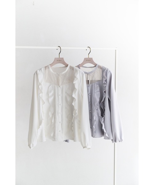 ブラウス シャツ Ruffle Lace Blouse レディース Her lip to ブラウス シャツ Ruffle Lace Blouse レディース