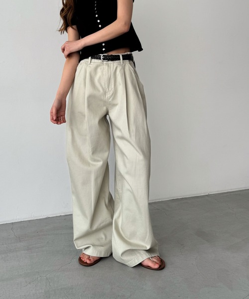 El mar ベルト付きヘビーツイルタックパンツ CANAL JEAN（キャナルジーン）の「El mar ベルト付きヘビー