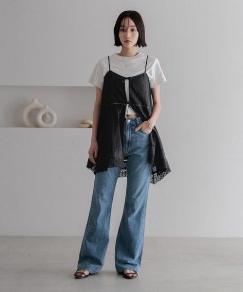 LOWRYS FARM ワンピース 2WAYコットンレースミニワンピース