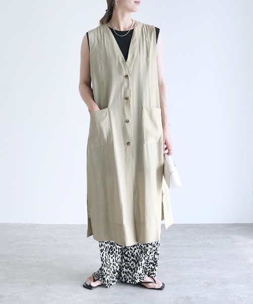 reca（レカ） ベスト ジレ シアーロングジレ レディース : ZOZOTOWN