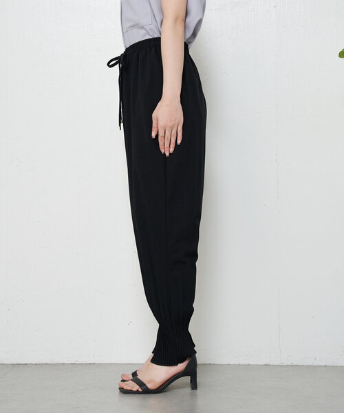 Jena espace merveilleux パンツ 裾プリーツジョガーパンツ