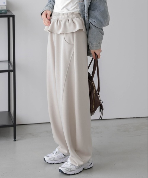 ウエストフリルスウェットパンツ Waist Ruffle Sweatpants/ウエストフリルスウェットパンツ