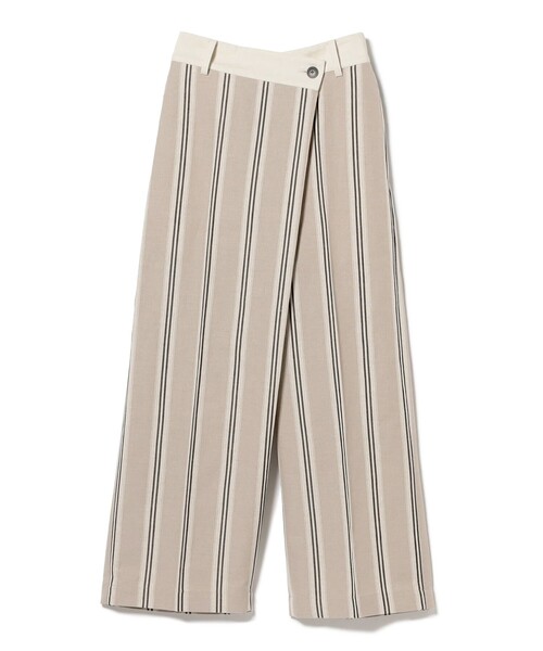 Demi-Luxe BEAMS パンツ ラップ タック ワイドパンツ「手洗い可