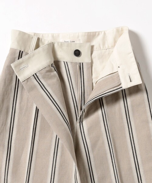 Demi-Luxe BEAMS ベージュワイドパンツ サイズ36 Demi-Luxe BEAMS パンツ ラップ タック ワイドパンツ レディース