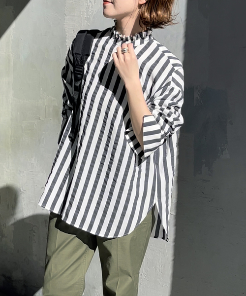 Spick&Span◆長袖ブラウス/FREE/ポリエステル/BLK/無地/23-051-200-9940-4-0 Spick＆Span 「Spick & Span」 長袖ブラウス FREE ブラック