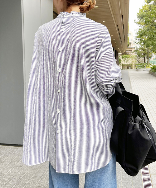 Spick&Span◆長袖ブラウス/FREE/ポリエステル/ブラック/無地/24-051-200-9081-4-0 Spick＆Span 「Spick & Span」 長袖ブラウス FREE ブラック