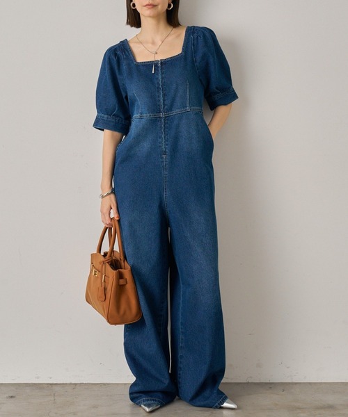 Loungedress ワンピース デニムパフオールインワン : ZOZOTOWN