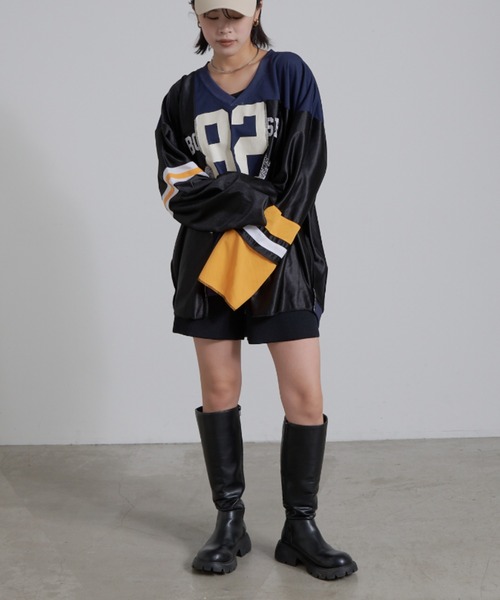 「etsinta」 長袖カットソー ONE SIZE オレンジ レディース etsinta 「etsinta」 長袖カットソー ONE SIZE オレンジ