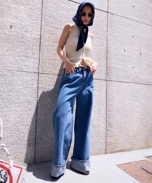 HANNE ジーンズ デニム デニムパンツ ロールアップワイドデニム